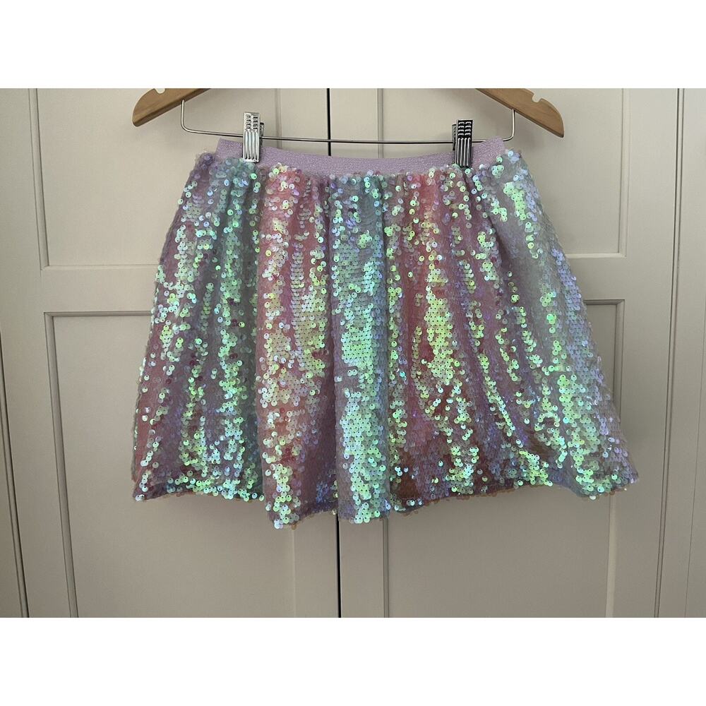 Disney pull on sequins skirt girls size 7/8 purple pink
